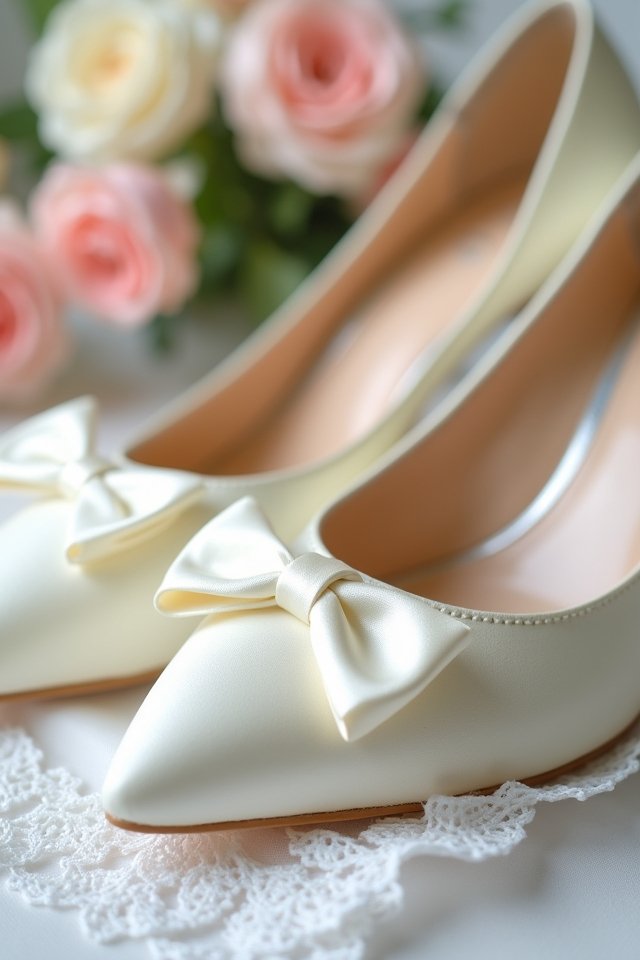 elegant satin wedding pumps