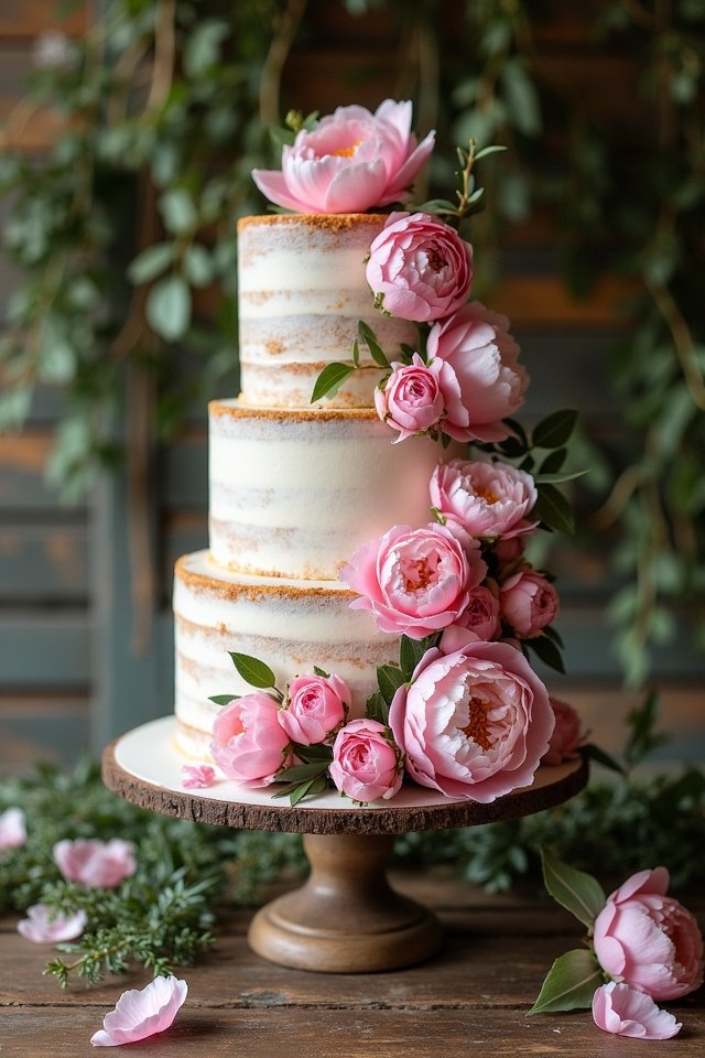 elegant semi naked cake