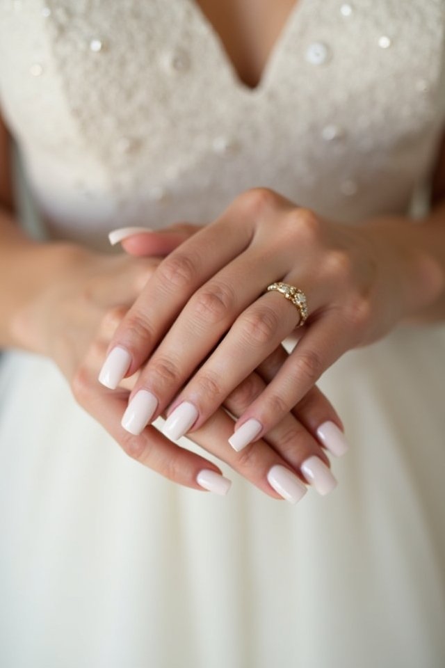 elegant sheer bridal nails