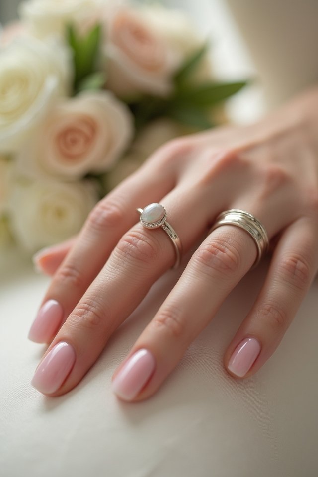 elegant sheer pink nails