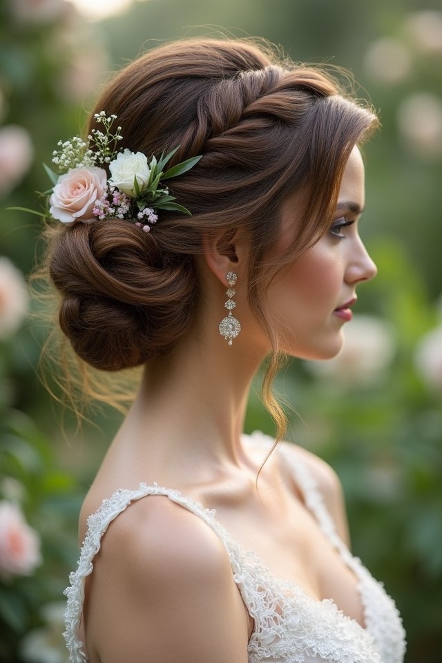 elegant side bun hairstyle