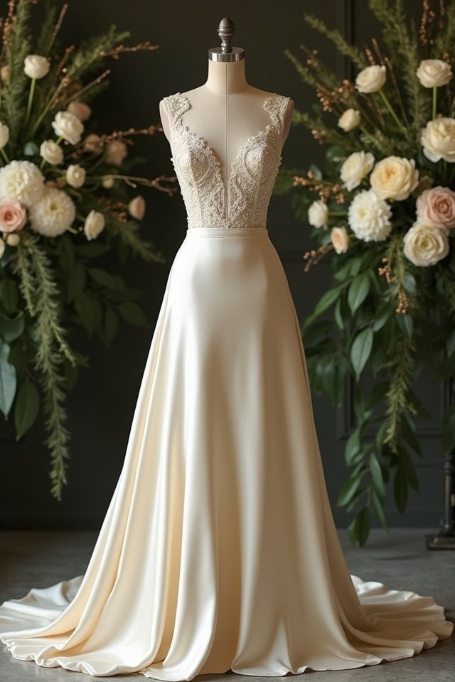 elegant silk a line dress