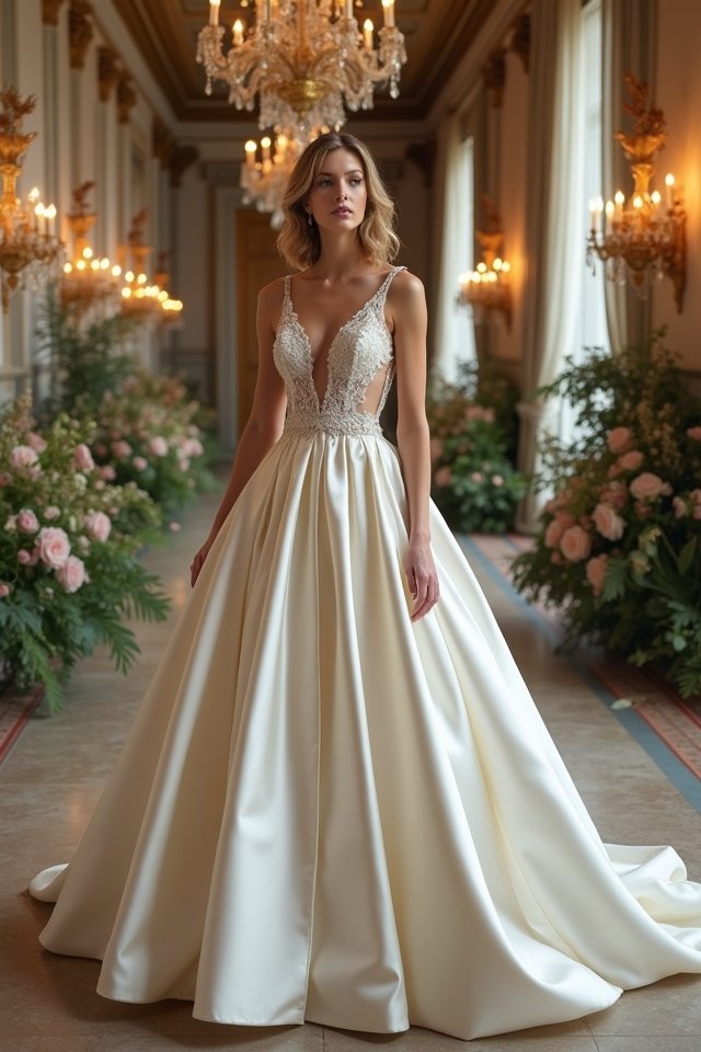elegant silk ballgown cutouts