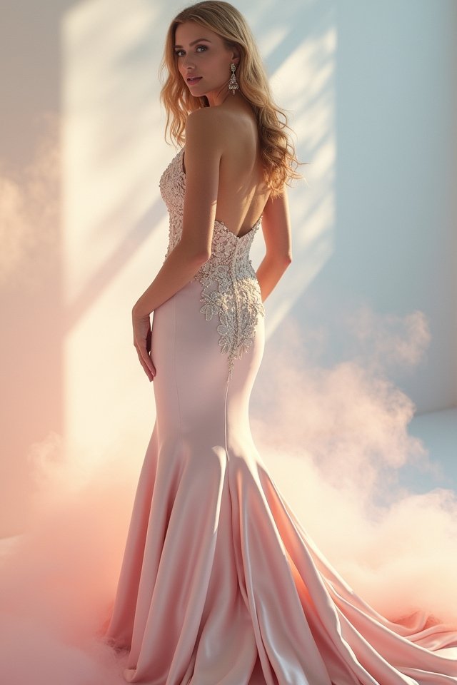 elegant silk satin gown