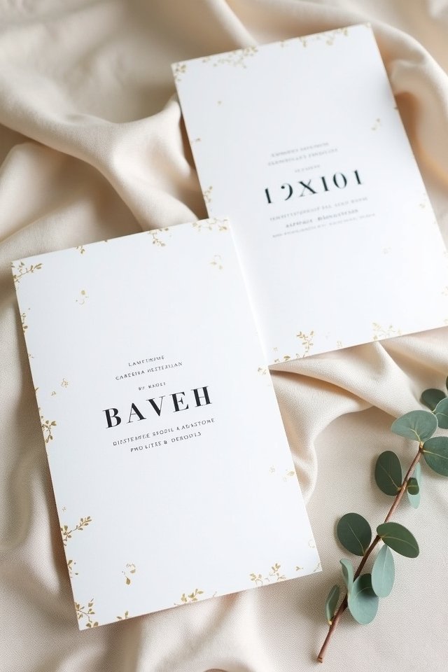 elegant simple typography invitations