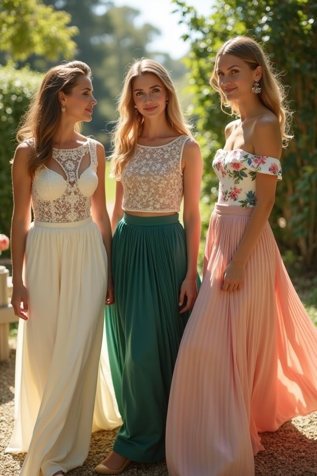 elegant skirt top combinations