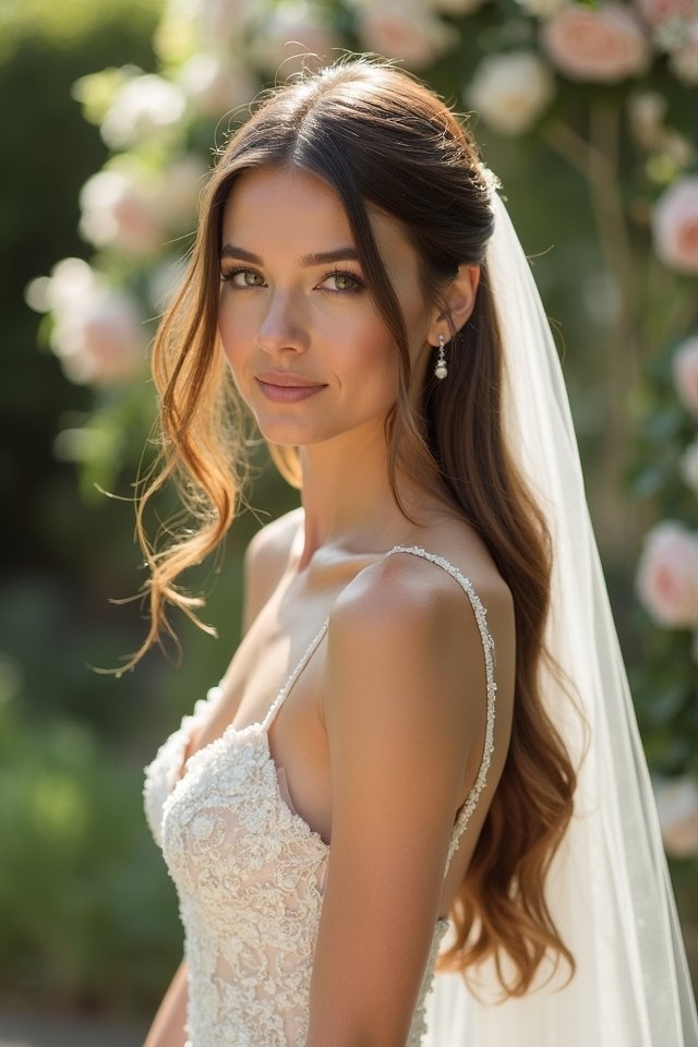 elegant sleek bridal hairstyle