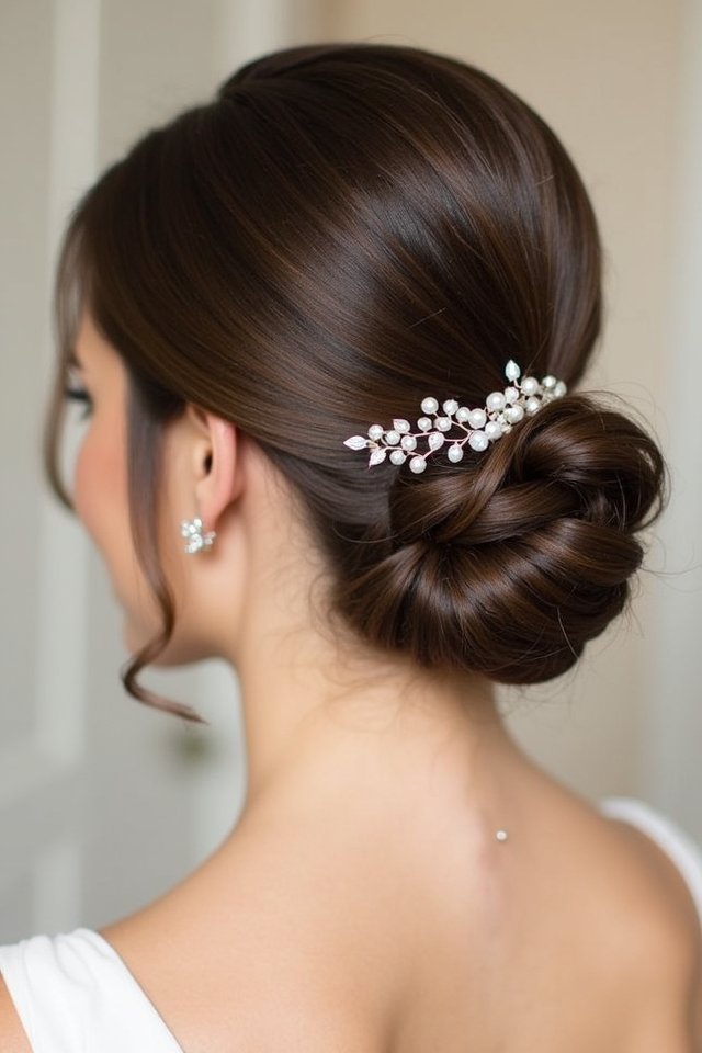 elegant sleek low bun