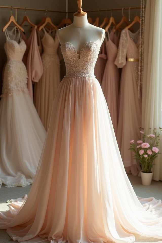 elegant strapless a line dress