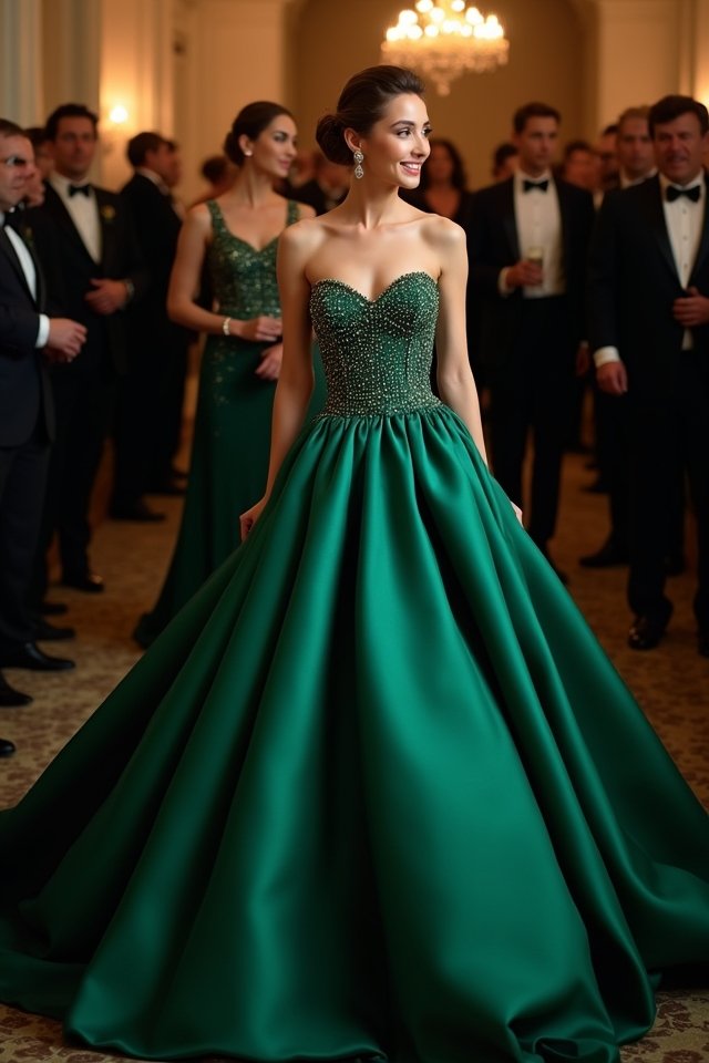 elegant strapless ball gown