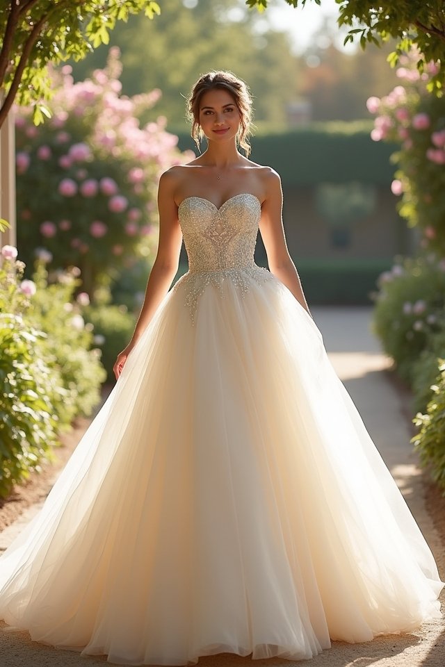 elegant strapless ball gown