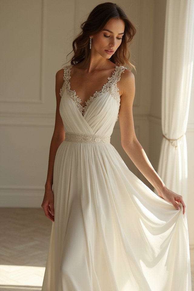 elegant streamlined bridal gown