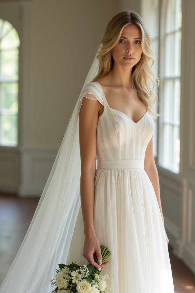 elegant striped mikado dress