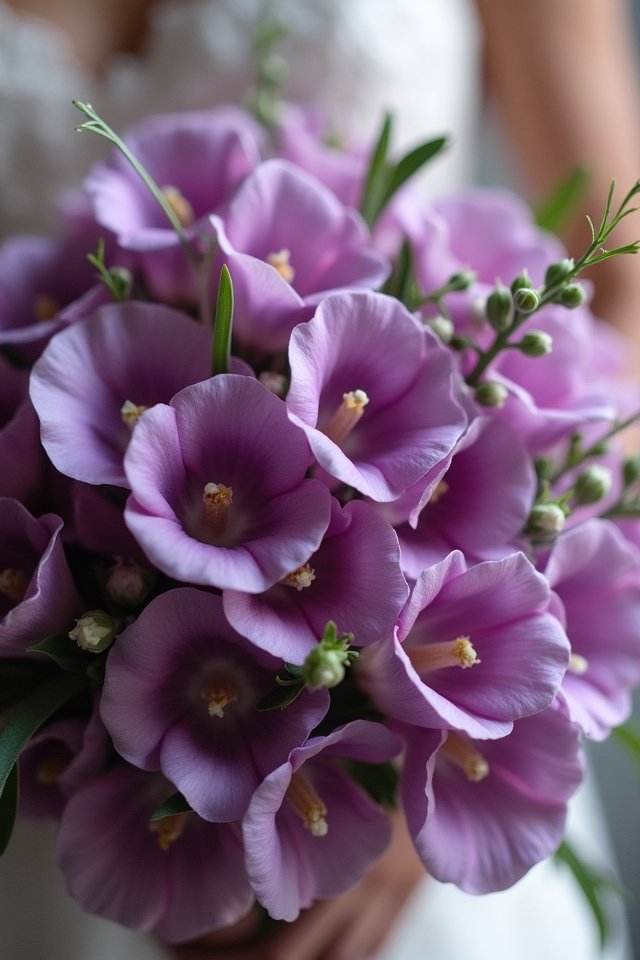elegant sweet pea bouquet
