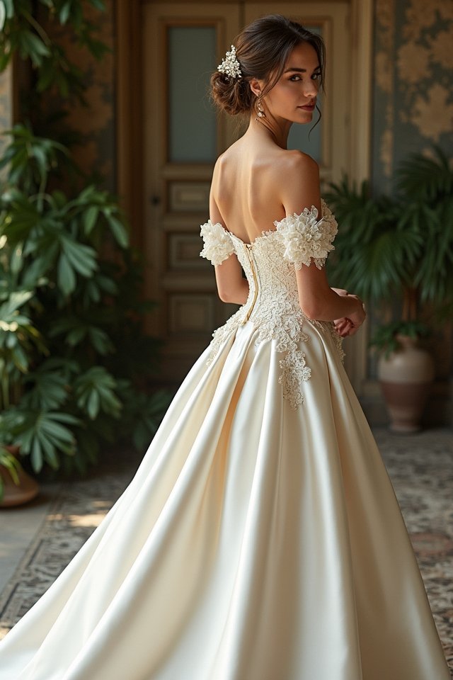 elegant tailored off the shoulder dress