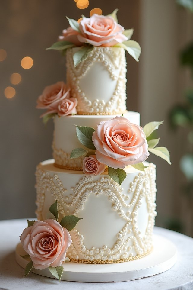 elegant textured wedding cakes