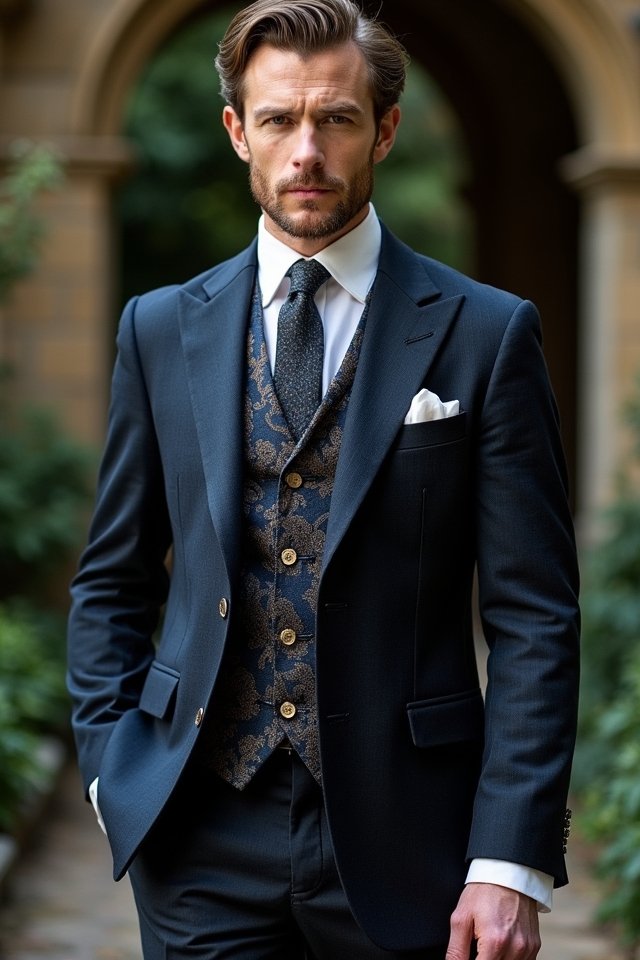 elegant three piece suit styling