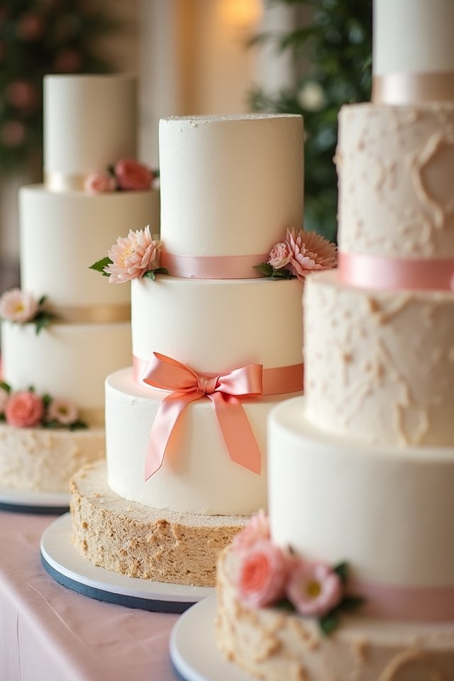 elegant tiered satin cakes