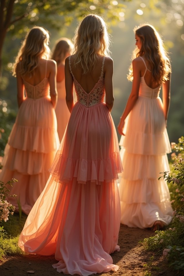 elegant tiered satin dress