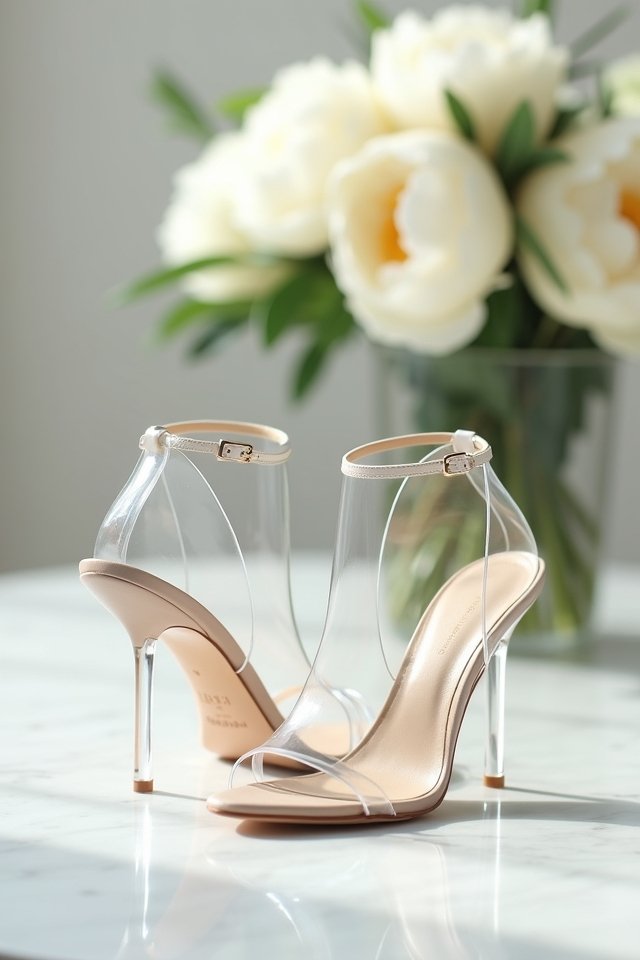 elegant transparent wedding heels