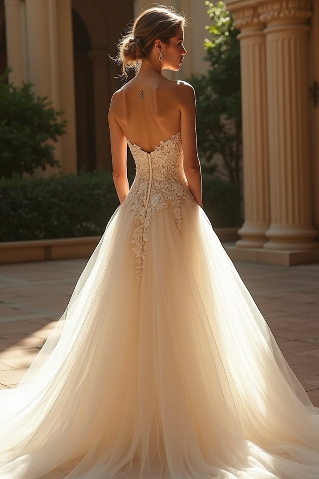 elegant tulle corset gown