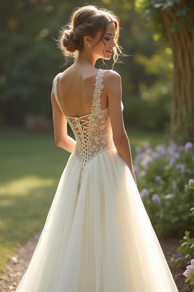 elegant tulle corset gown