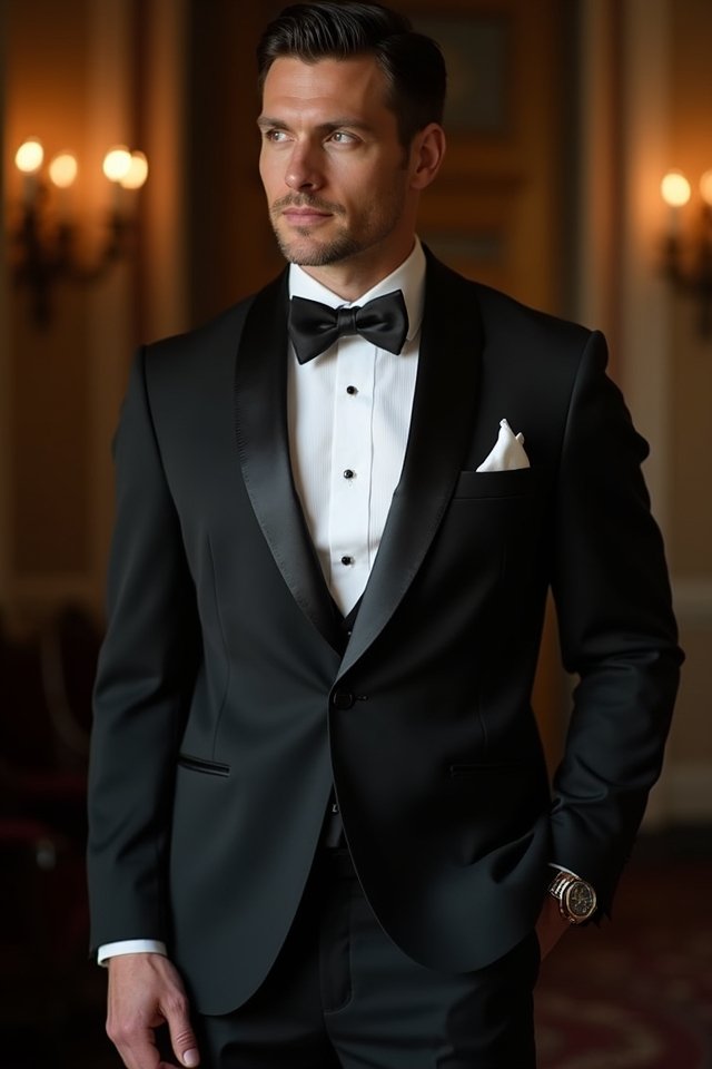 elegant tuxedo with accessories