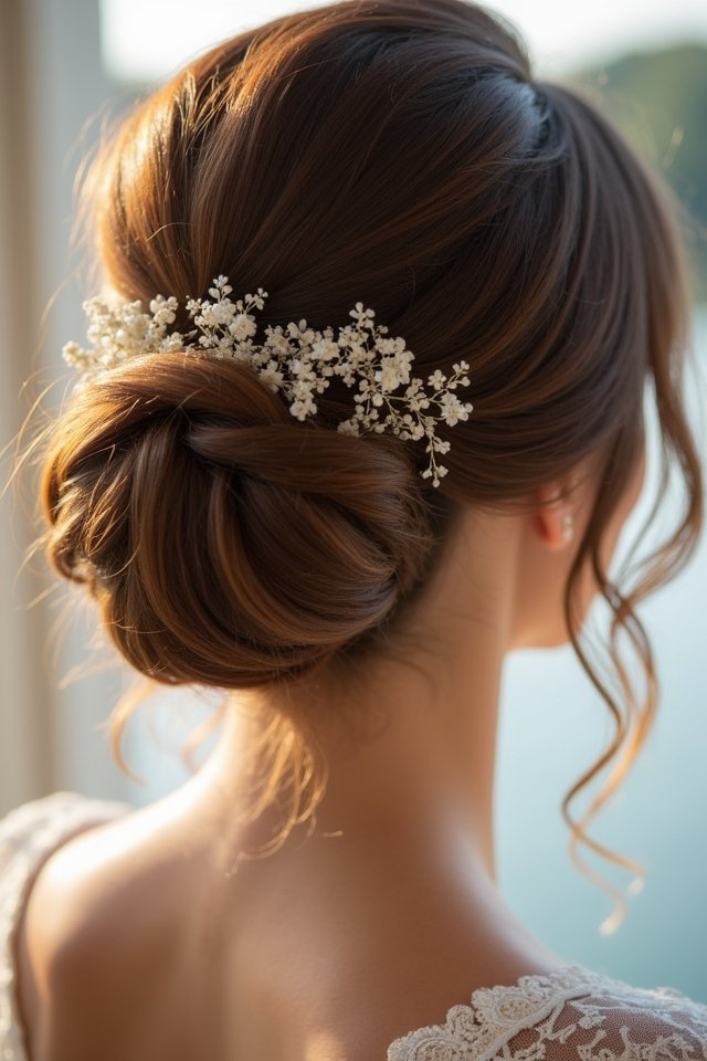 elegant twisted bridal hairstyle
