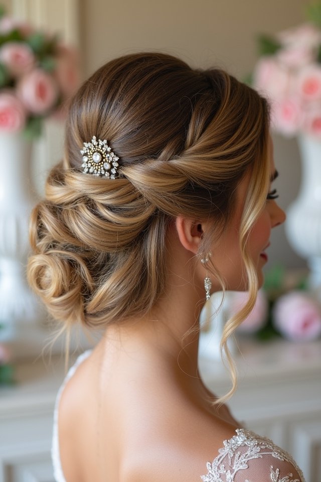 elegant twisted half updo
