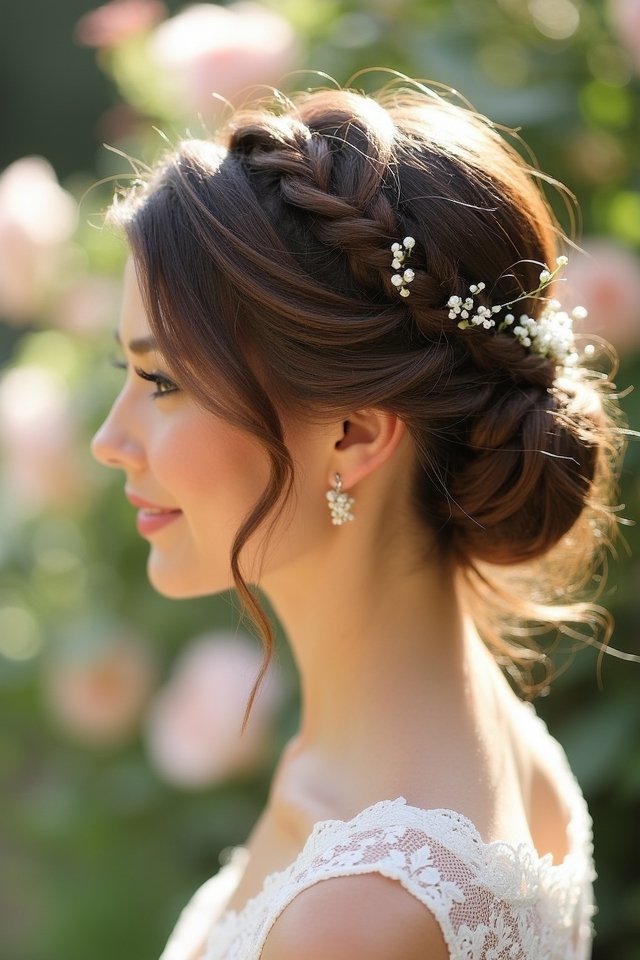 elegant twisted halo updo