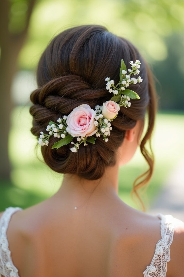 elegant twisted updo hairstyle