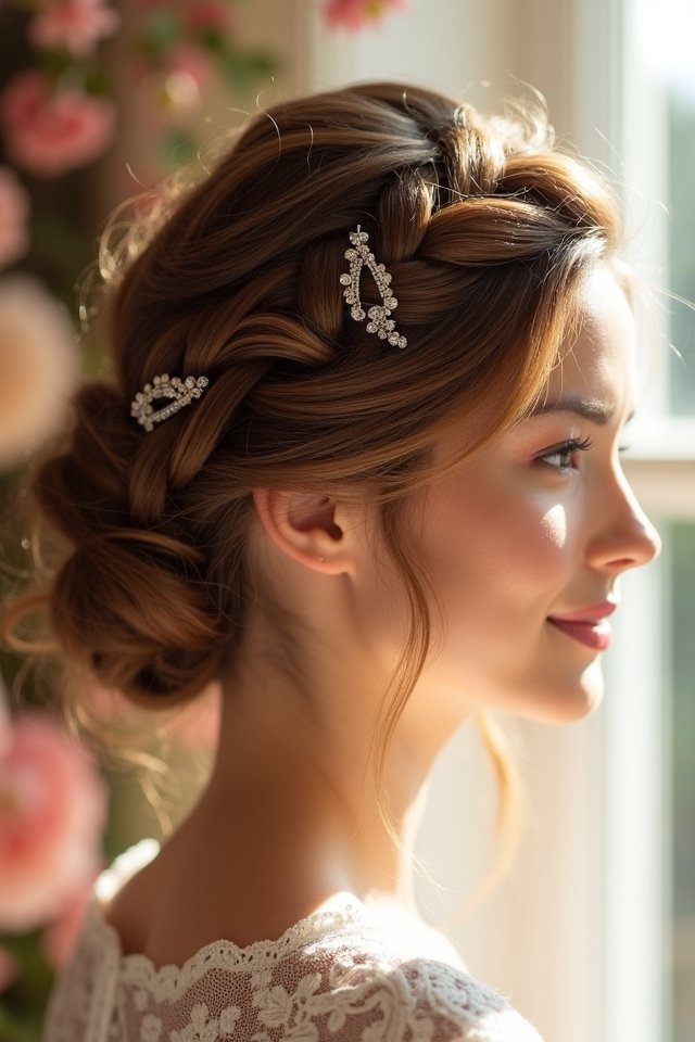 elegant twisted updo styling