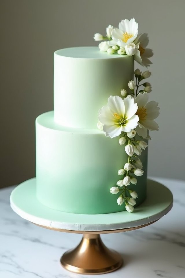 elegant two tiered ombre cake