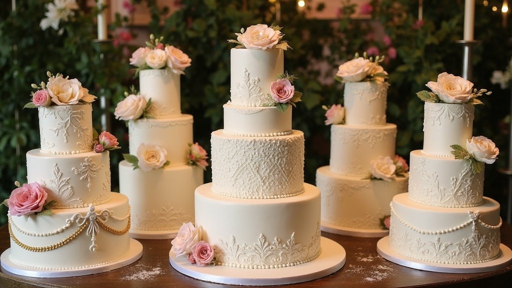 elegant two tiered wedding cakes