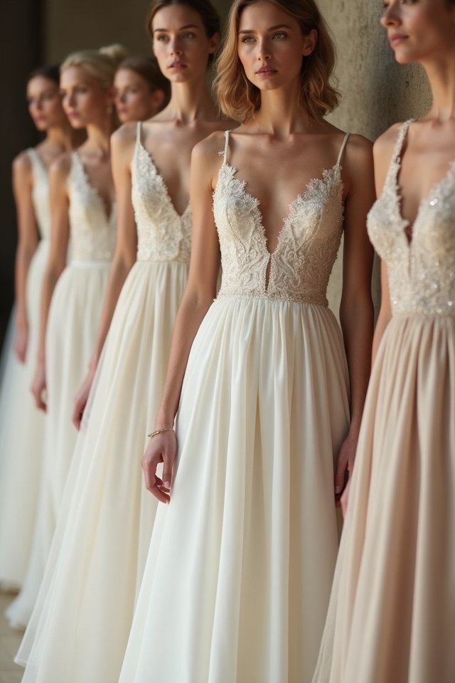 elegant v neck wedding gowns