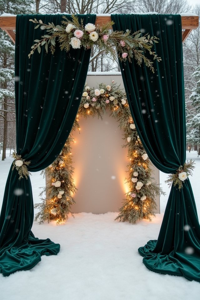 elegant velvet ceremony backdrops