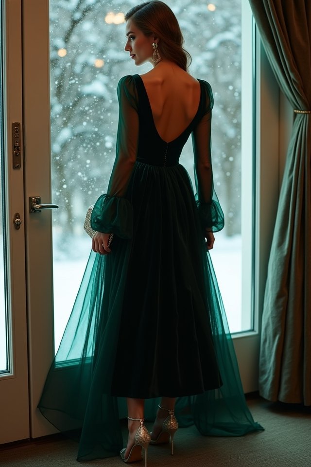 elegant velvet midi dress