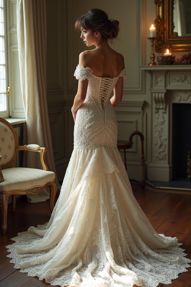 elegant victorian lace gown