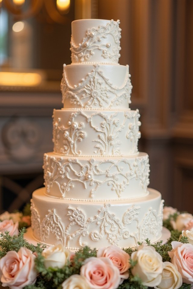 elegant vintage lace cake