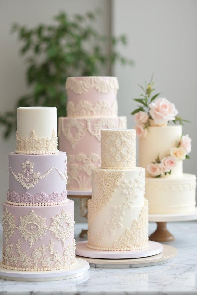 elegant vintage lace cakes