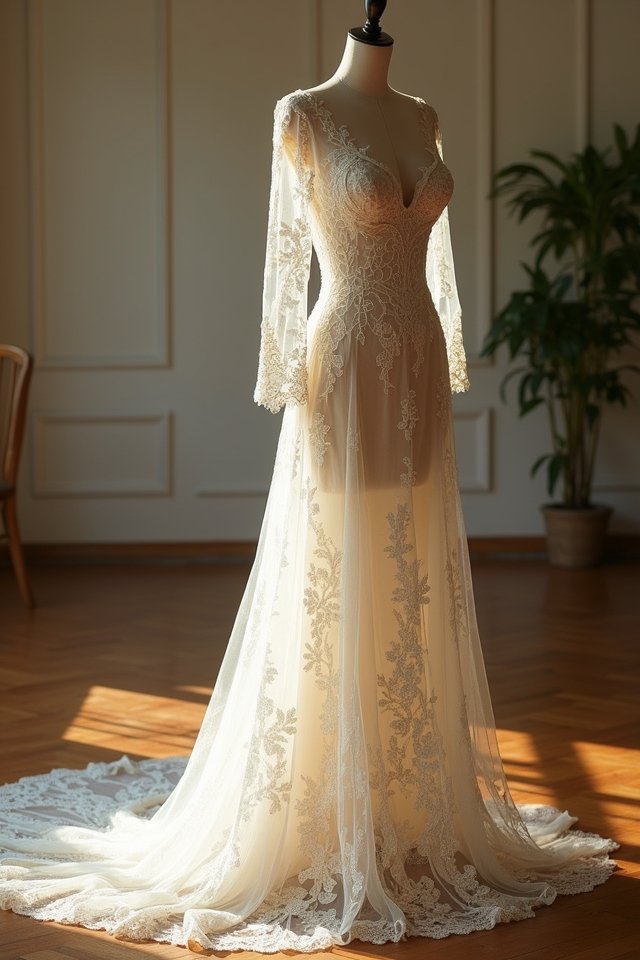 elegant vintage lace gown