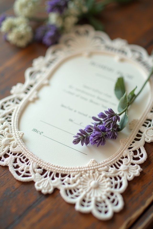 elegant vintage lace invitations