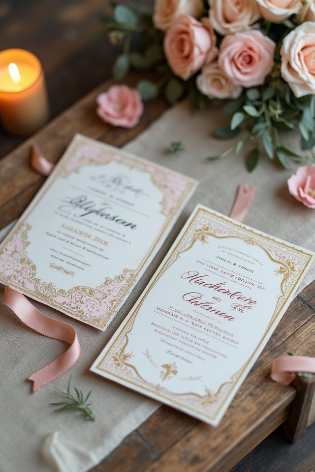 elegant vintage wedding stationery