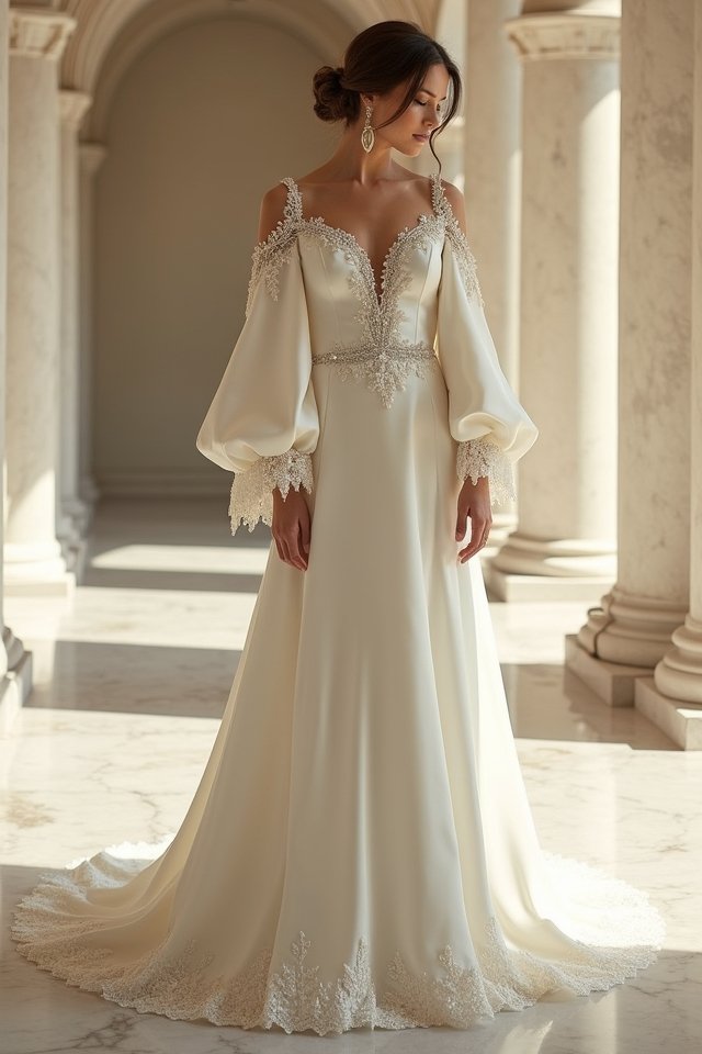 elegant voluminous bishop sleeves