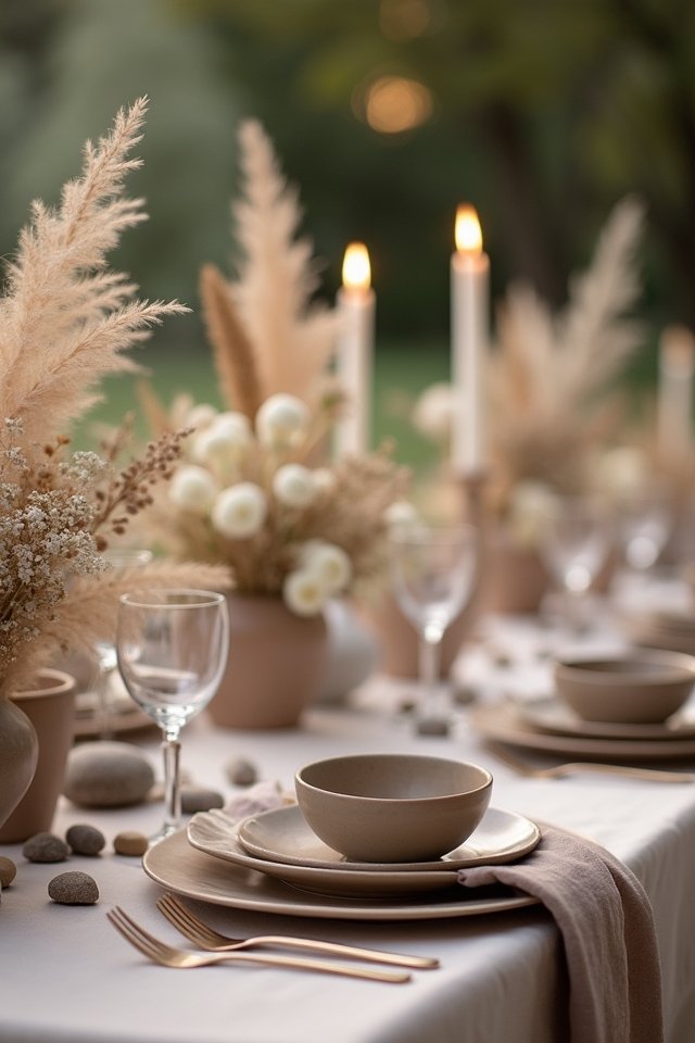elegant warm taupe wedding decor