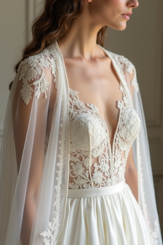 elegant wedding cape styles