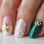 elegant wedding day nails