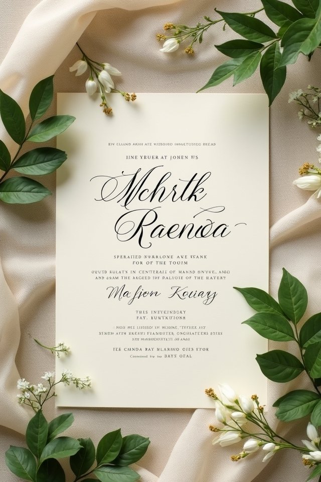elegant wedding invitation calligraphy
