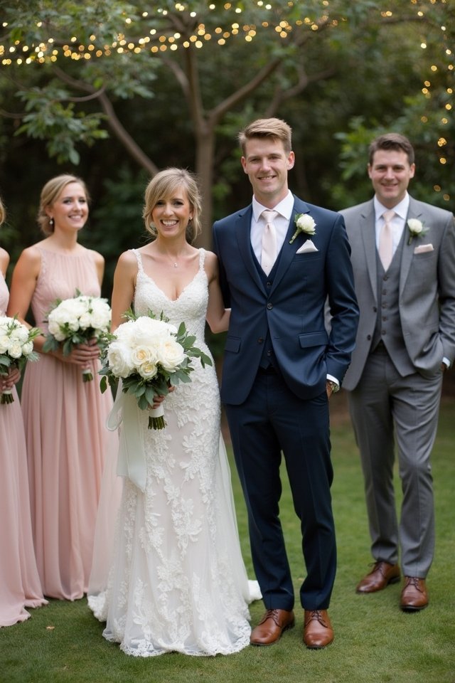 elegant wedding party attire