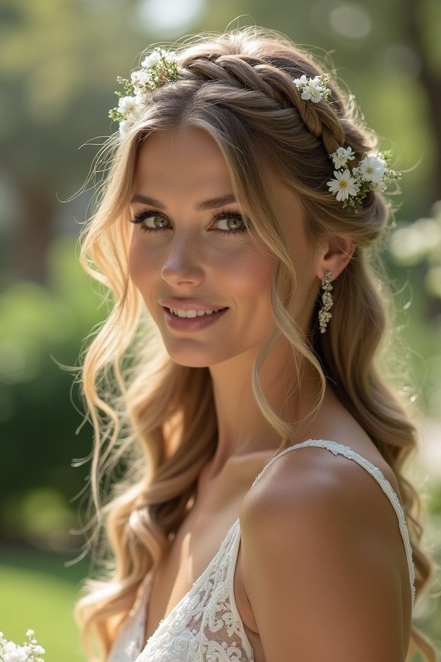 elegant whimsical braided hairstyle